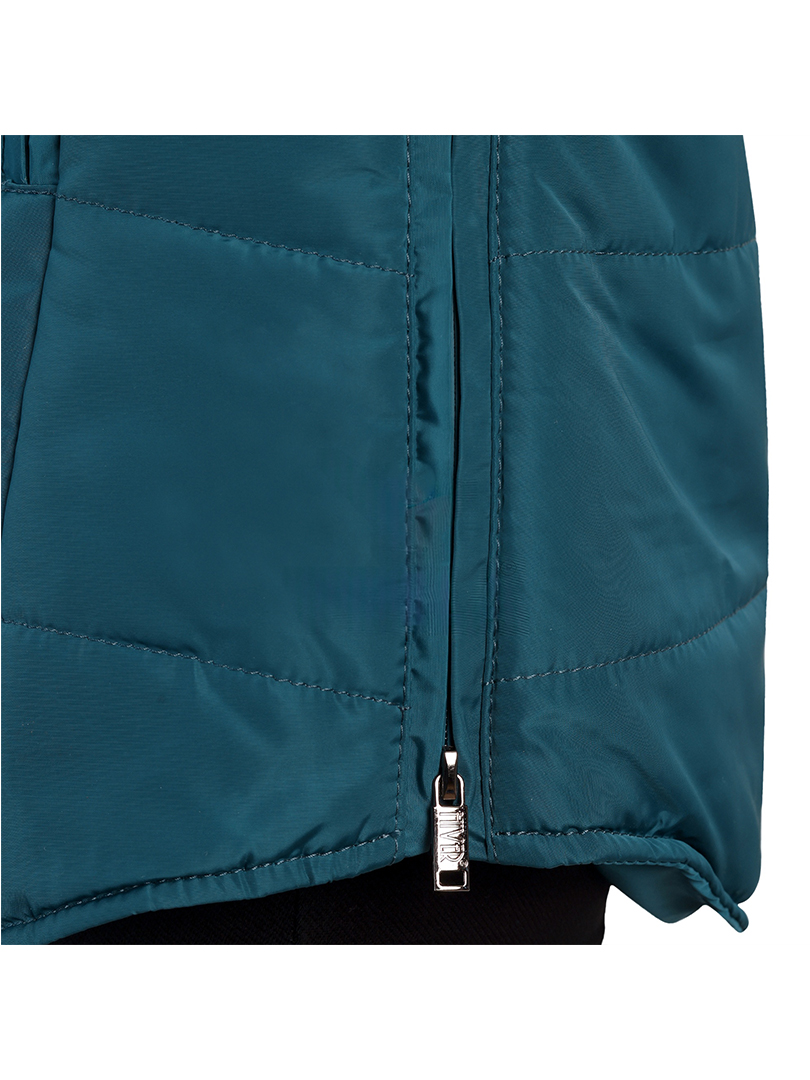 HIVER Women's Nylon Jacket Water Proof Full-Sleeved Winter Jacket with Hood For Minus Degree | Jackets (Teal Blue) - Image 5